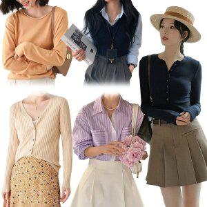 제라카 봄시즌/셔츠/블라우스/니트/티셔츠/맨투맨/가디건/밴딩바지/청바지/스커트 모음