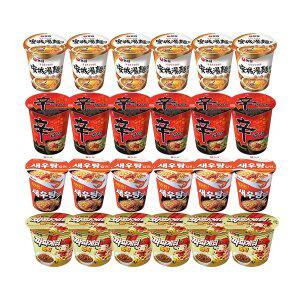 농심 신라면컵, 65g, 6개입 + 안성탕면컵, 66g, 6개입 + 새우탕컵, 67g, 6개입 + 짜파