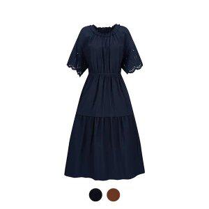 [꼼빠니아] 펀칭 레이스 스트링 롱 원피스_CADU6-WOP220