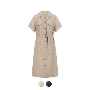 [꼼빠니아] 린넨 셔츠형 벨티드 원피스_CADU5-WOP120