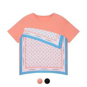 [꼼빠니아] 쉬폰 배색 반팔 티셔츠 A_CADU5-WKS121