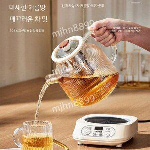 내열유리 대용량 전기 티포트 스텐 보온포트 차탕기