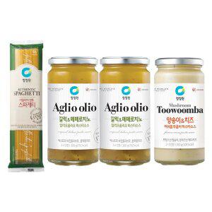 청정원 파스타소스, 알리오올리오, 360g, 2개 + 머쉬룸투움바, 350g, 1개 + 스파게티면