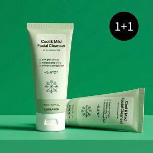 [1+1] 큐리즌 쿨앤마일드 약산성 판테놀 클렌징폼 건성, 민감성 속당김케어, 150ml