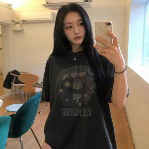 익스플로 버니 피그먼트 반팔티 스모크블랙
