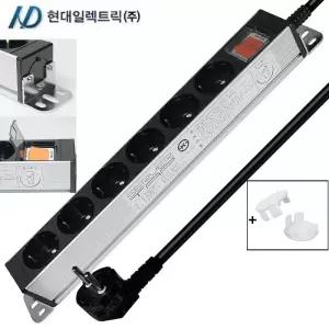 현대일렉트릭 알루미늄 멀티탭 서버탭 랙용 산업용 블랙 멀티탭 콘센트 6구 8구 10구 12구 14구