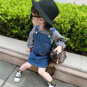 포켓 청멜빵치마 7-15호 아동 여아 어린이 유아 키즈 멜빵 데님 스커트 치마 원피스