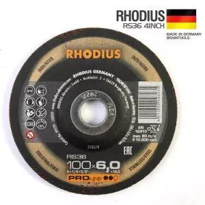 독일생산 멀티소재 연마석 RS36 4인치 강철 주철 스텐레스 연마돌 연마날 그라인더날