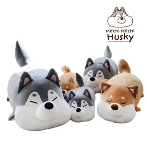 늘어나는 모찌모찌인형 시바견 허스키 강아지 고양이 쿠션 인형 까망 S 20cm