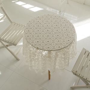 [바이데코] 리븐 레이스 원형 테이블커버 식탁보