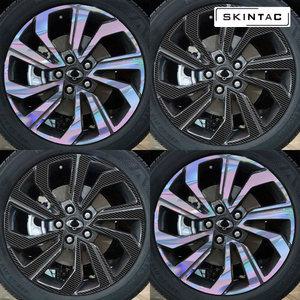 쌍용 베리 뉴 티볼리 18인치 자동차 홀로그램 카본 보호필름 휠스티커/1세트