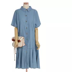 [카라] KARRA 밑단프릴데님셔츠원피스_A3F0841