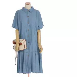 KARRA 캐주얼블루하프슬리브원피스_A1073M