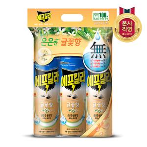 에프킬라 에어로졸 모기약(살충제) 귤꽃향 500ml 3개