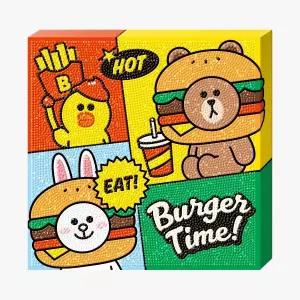 [퍼즐피플]DIY 보석십자수 버거타임 라인프렌즈 25x25cm 캔버스형 비즈