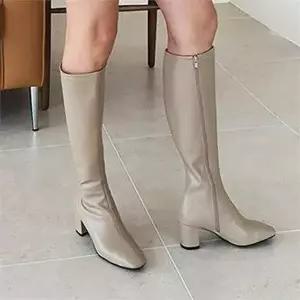 [오노마] ONM 청키힐 여자 롱부츠 소가죽 기모 겨울 모임 클럽룩 (S9008004)