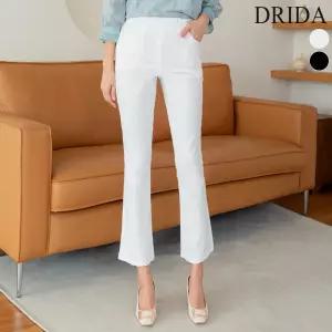 여자 여름 빅사이즈 슬림 부츠컷 면 흰 밴딩 팬츠 바지 40-50대 미시 중년여