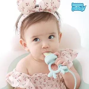 갤러리아 해피플레이 아기사슴 과즙망 세트 실리콘 치발기