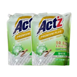 액츠 프리미엄 플러스 유칼립투스 실내건조 액체세제 리필 2L x 2개 일반/드럼겸용
