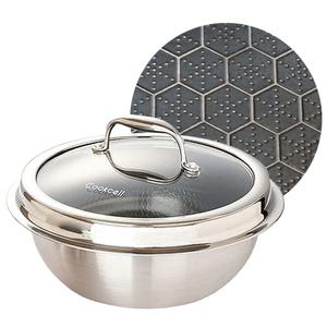 쿡셀 블랙큐브 더블코팅 통3중가마솥 22cm+뚜껑포함.