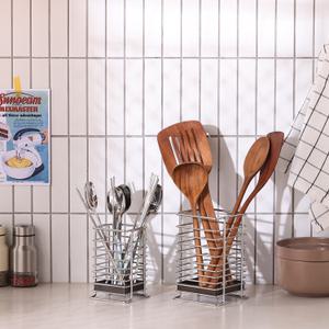 주부디자인 올스텐 실리사각 수저통 (실리콘색상, 브라운), 중