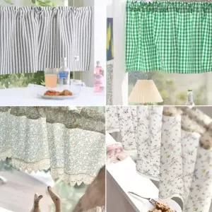 [텐바이텐]체크 플라워 주방 바란스 커튼 가림막 미니 가리개커튼 10종