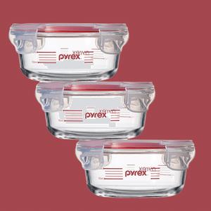 파이렉스 4면밀폐 계량용기 원형 380ml 3개입 베이비무브 호환용기 편리한