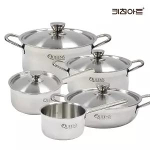 키친아트 퀸즈 통3중 스텐레스 IH 인덕션가능 냄비세트 5종B(편14+18+양20+24+전24)