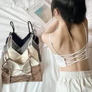 [오노마] ONM 트리플X끈 탑나시 끈조절가능 이너나시 크롭 민소매티