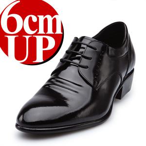 보닌 천연소가죽 6센치 키높이 플레인 볼륨 더비 정장구두 LC015BK