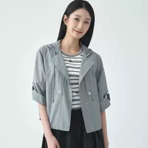 후드 볼륨 숏 코트 LCCAO425_LG