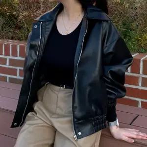 레더블루종 여성가죽자켓 여자 레자 카라 블랙 브라운 가을 봄