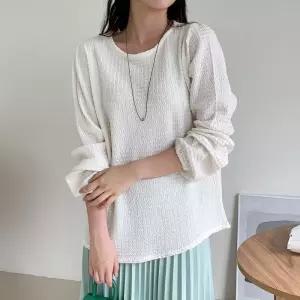 빅사이즈 410 여리브이링본블라우스 DBNS847