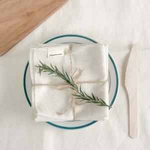 친환경 휴대용 소창 와입스 무형광,무표백 손수건 25x25cm