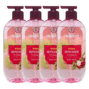 온더바디 오가니스트 마카다미아 크랜베리 바디워시 500g 4개 / 바디클렌저
