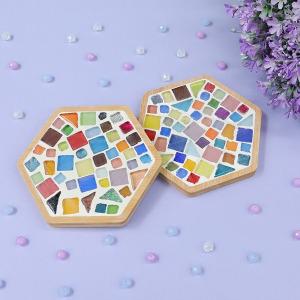 정인아트 대나무 육각컵받침 모양타일공예 만들기 1인set