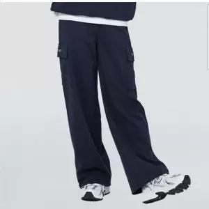 [소이] HC04 봄가을 와이드카고 스트링바지 주니어 여자 와이드핏 네이비 카고바지 (S21286503)