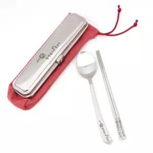 휴대용 스텐수저통세트(대) 레드 해피니스, 1개