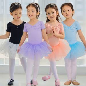 여아발레복 문화센터 발레 스냅형 튜튜치마 아동 유아 키즈 반팔 발레복