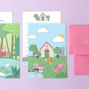 데일리 레터 마이 버디/편지지 편선지 편지 용지 팬시 캐릭터 컬러 디자인 일러스트 생일 축하 감사 기념일