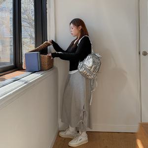 [빅사이즈]이블렛 쥬니븐 리본 트임 롱 밴딩스커트 제이스타일