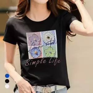 KARRA 아크릴플라워티셔츠_A5M0186