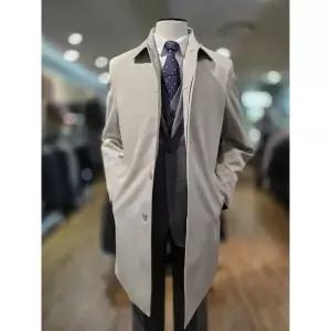 [바쏘옴므] CC11 25년 베이지 스판 하프 트렌치 맥코트 [P003519094]