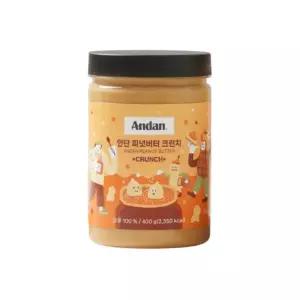 안단잼 땅콩 피넛 버터 400g 100% 크런치 무가당 무설탕 저당