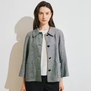 [롯데백화점]요하넥스 린넨 잔체크 A라인 자켓 J5B5J21