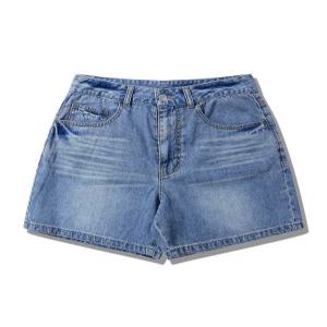 JQ2DPF856 인디고청 여성전용 캣 엠보워싱 하프데님팬츠 A_SC