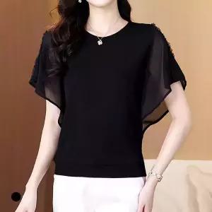 화세 블랙라인시스루프릴블라우스_HB5MBL175C