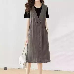 화세 (77까지)스타일버튼레이어드반팔원피스_HB5MOP046C