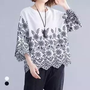 화세 (77까지)펀칭레이스블라우스_HB5MBL096C