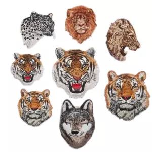 의류 모자 DIY 패치 수선 리폼 호랑이 사자 맹수 와펜 자수 뱃지